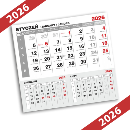 Kalendarium do kalendarza małego 2026 - 105x105mm